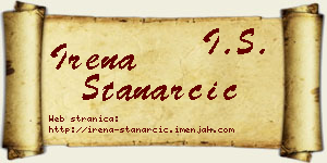 Irena Stanarčić vizit kartica